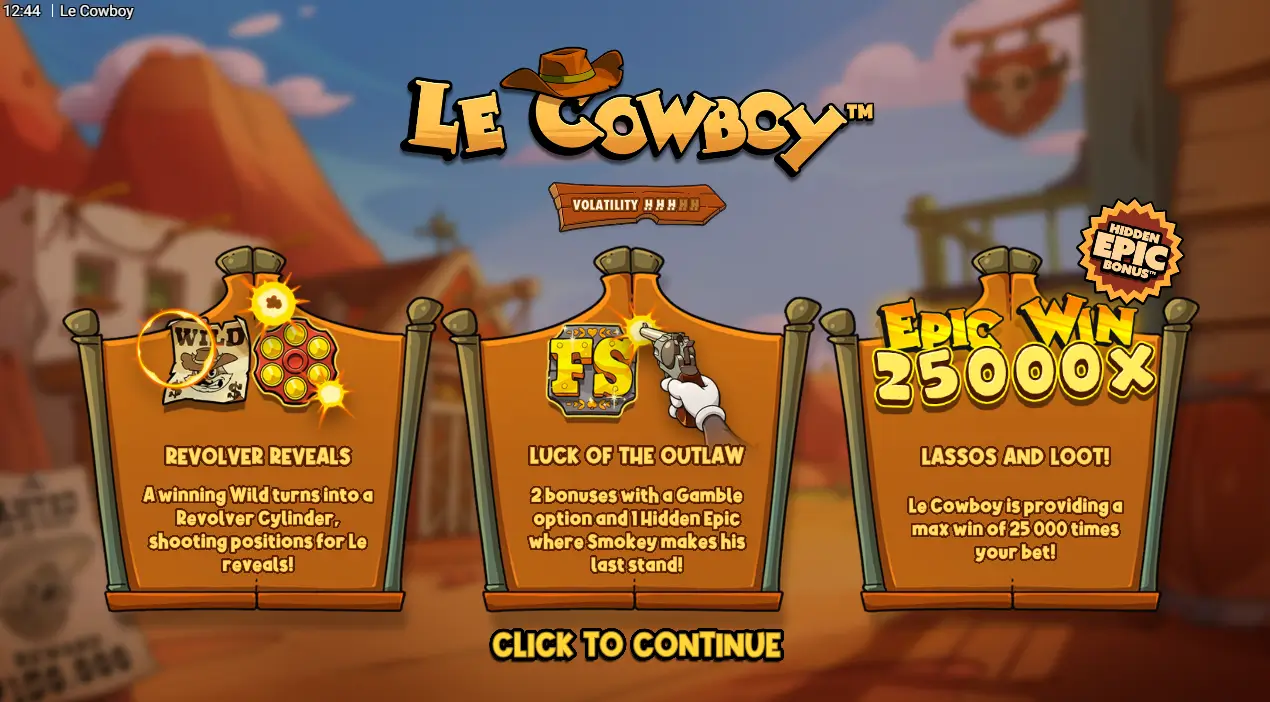 Le Cowboy funktionsöversikt med episk vinstpotential.